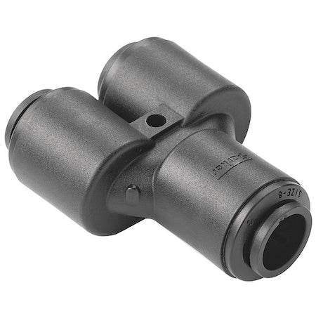 Push-Fit Union Fitting, 3/8 in x 1/4 in Tube Size, PVDF, Black