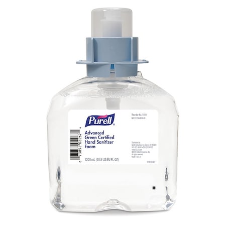 Hand Sanitizer,Cartridge,Foam,1200mL,PK4