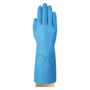 AlphaTec Chemical Resistant Gloves, Nitrile, 13 in L, 16.54 mil, Blue, 10, 1 PR