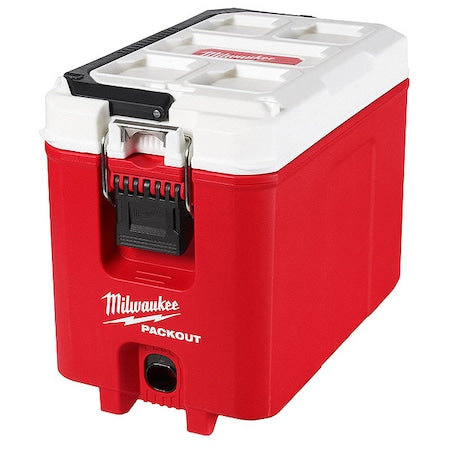 16 qt Packout Hard Sided Compact Cooler, Up to 3 Days Ice Retention, Red/White