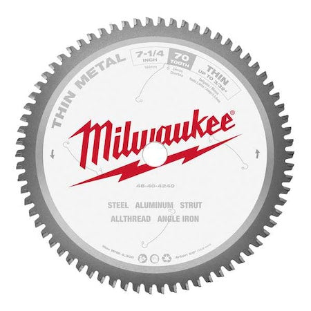 7 1/4 in. 70 Tooth Thin Metal Cutting Circular Saw Blade (5/8 in. Arbor)