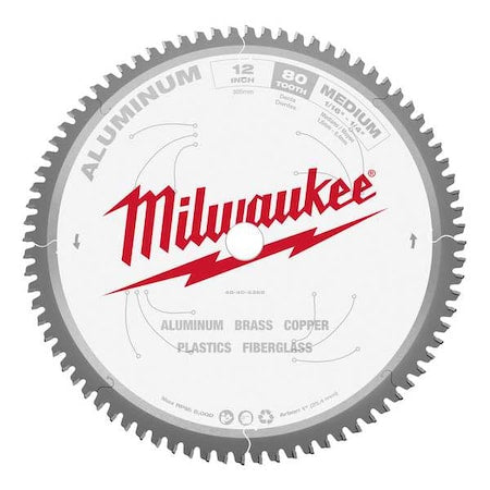 12 in. 80 Tooth Aluminum Cutting Circular Saw Blade (1 in. Arbor)