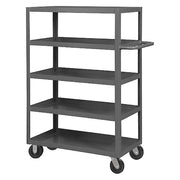 Cart, Steel, 3,000 lb Load Capacity, 5 Shelves, 66 1/4 in L, 30 1/4 in W, 60 in H, Flat Handle