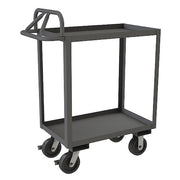 Cart, Steel, 3,600 lb Load Capacity, 2 Shelves, 42 1/4 in L, 24 1/4 in W, 45 in H, Ergonomic Handle