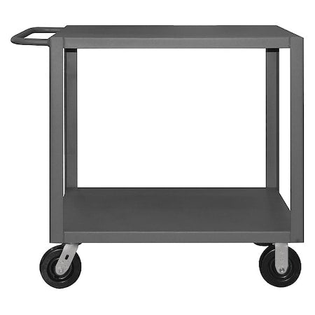 Truck, Steel, 5,000 lb Load Capacity, 2 Shelves, 66 1/2 in L, 30 1/2 in W, 39 1/2 in H, Flat Handle
