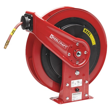 Spring Return Hose Reel, 3/8 in Hose Diameter, 70 ft Length, 300 psi Max. Pressure, Black, Red