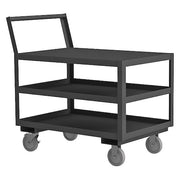 Truck, Steel, 1,200 lb Load Capacity, 3 Shelves, 39 in L, 24 1/4 in W, 37 1/2 in H, Raised Handle