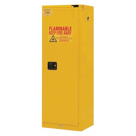 Flammable Safety Storage Cabinet, 22 gal, 2 Shelves, Steel, 23 1/2 in W x 66 1/2 in H x 18 1/4 in D