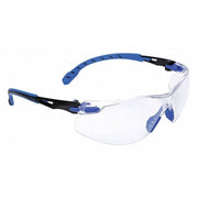 Safety Glasses, Solus 1000 Series, Scotchgard Anti-Fog Coating, Black/Blue Frame, Clear Lens