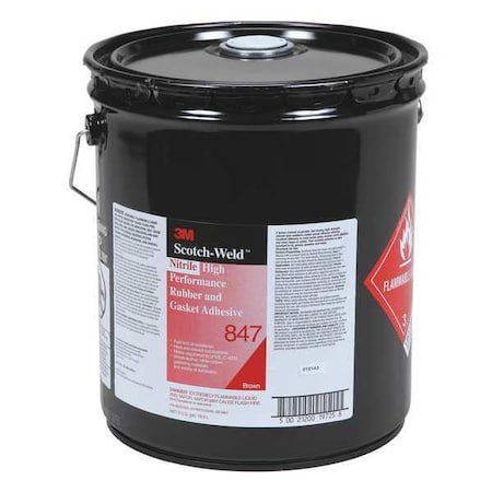 Rubber and Gasket Adhesive, 5 gal., Brown