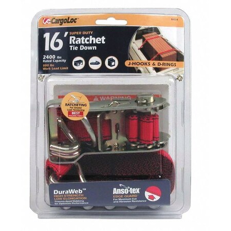 Ratchet Tie Downs,1-1/2" x 12 ft.