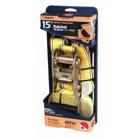 Ratchet Tie Downs,1-1/2" x 15 ft.