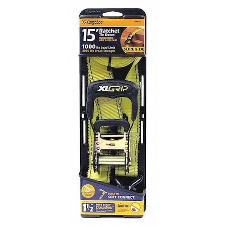 Ratchet Tie Downs,1-1/4" x 12 ft.
