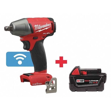 M18 FUEL w/ ONE-KEY 1/2" Compact Impact Wrench w/ Friction Ring + M18 XC 4.0 Battery