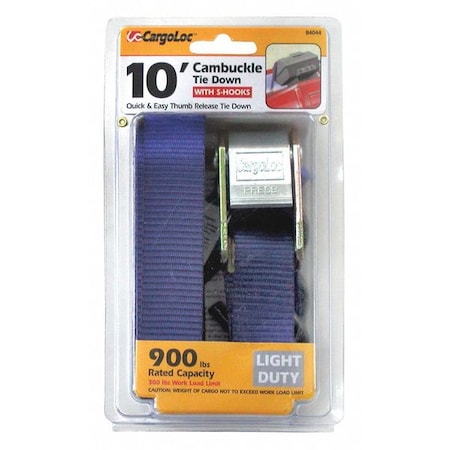Cambuckle Tie Downs,1"x 10 ft.