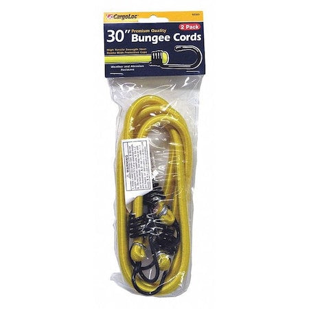 Bungee Cords,Yellow,30",2 pcs.
