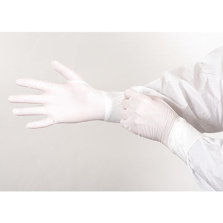 Cleanroom Gloves, ISO 5 ISO Class, Nitrile, 12 in L, White, 2XL, 1000 PK