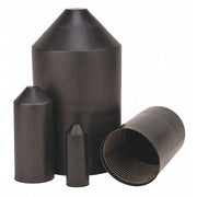 Adhesive Lined Heat Shrink End Cap, Medium Wall, 2:1 I.D. Shrink Ratio, Black, 2 in, 50 PK