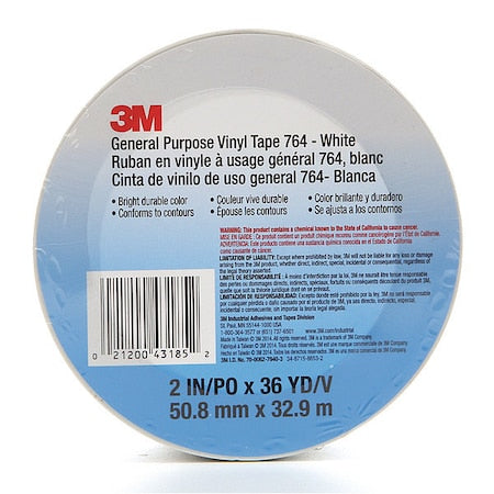 Vinyl Tape, 2" x 36 yd., White