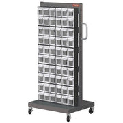 Mobile Parts Cart,FO308 2,Sided 120 Bins