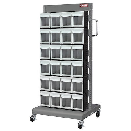 Mobile Parts Cart,FO304 1,Sided 24 Bins