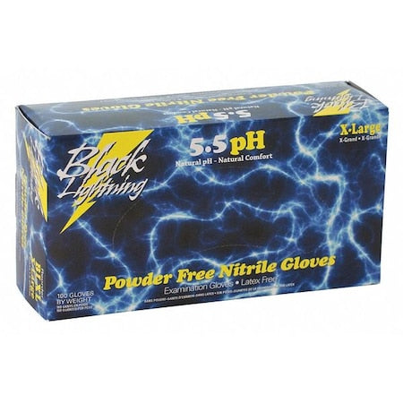 Black Lightning — Black 6 mil Nitrile PF Exam Glove, Size XL (case of 1,000)