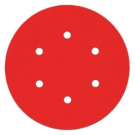 Sand Disc,Hook/Loop,6 Hole,6",100G,PK10, 6" Dia, 6 Hole, Ceramic, 100 Grit
