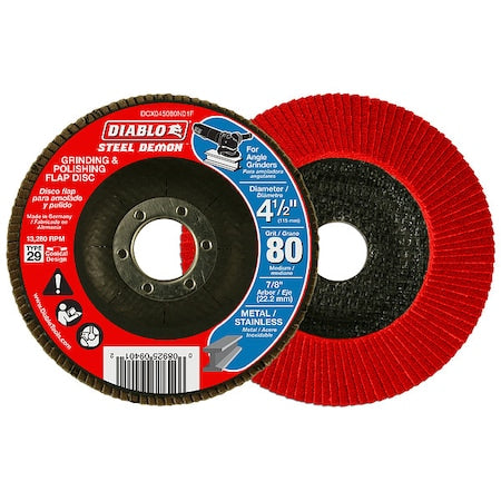 Grinding/Polishing Flap Disc,4-1/2",80G