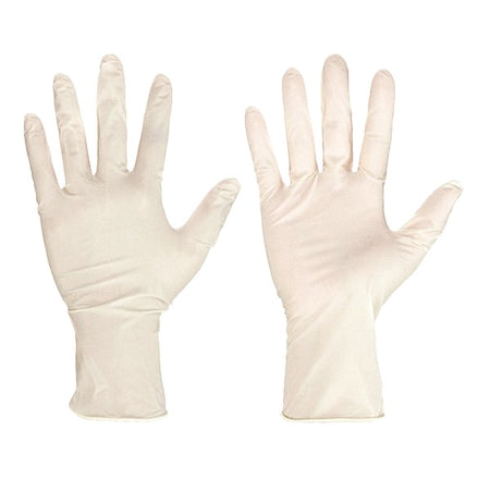 SensaGuard 5055, Disposable Gloves, 5 mil Palm, Latex, Powder-Free, M (8), 100 PK, Beige