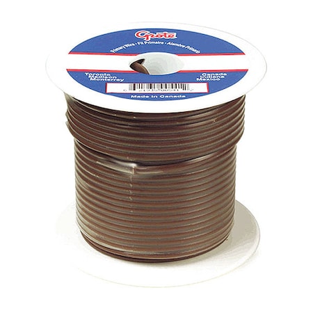 Primary Wire, GPT, 14 AWG, Copper, Brown, PVC Jacket, Stranded