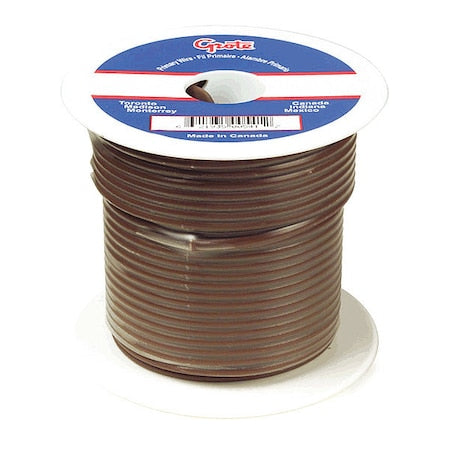 Primary Wire, GPT, 16 AWG, Copper, Brown, PVC Jacket, Stranded