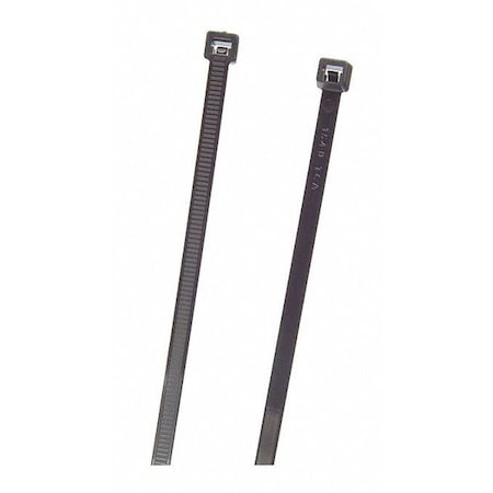 Standard Tie, Black, 15", 120lb., PK100