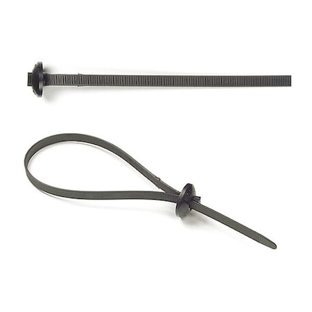 Button Head Tie, Black, 9.6", 105lb., PK50