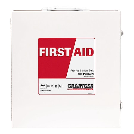 First Aid Kit and Housing, Steel 528 Components, 100 People Served