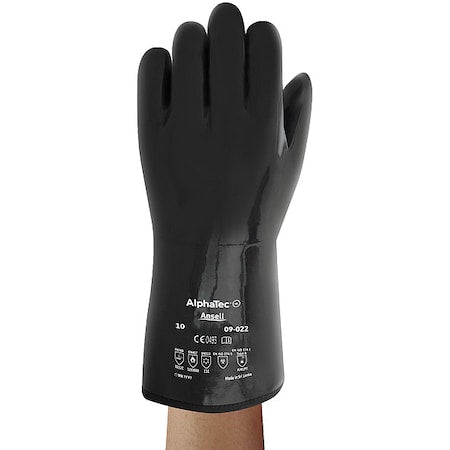 AlphaTec(R) 09-022 Chemical Resistant Gloves, Neoprene, 14 in L, 105 mil, Black, 1 PR