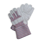 Leather Gloves, Cowhide, Gauntlet Cuff, Wing Thumb, Full Finger, Gray, S, 1 PR