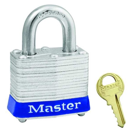 Lockout Padlock, Keyed Alike, Steel, Blue, 3/4 in Shackle Height, 1 9/16 in Body Width