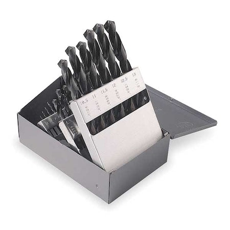 25PC General Purpose Jobber Length Drill Set Cle-Line 1899 Steam Oxide HSS RHS/RHC 1mm-13mmx.5mm