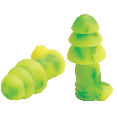 Jetz(R) Reusable Vinyl Ear Plugs, Flanged Shape, 27 dB, Green, 50 PK