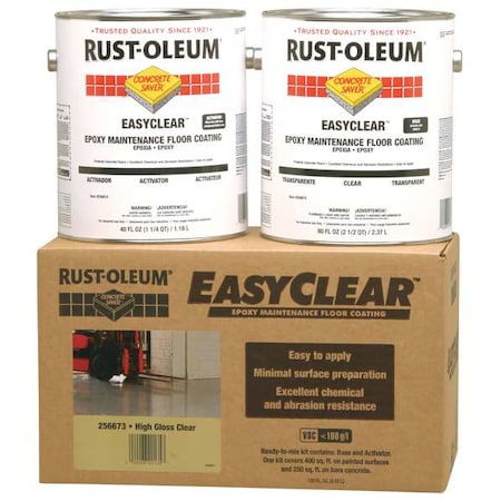 1 gal Containers, Partial Fill Activator 40 fl oz; Base 80 fl oz Floor Coating, High Gloss Finish