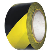 Safety Warning Tape Vinyl Black/Yellow, 2" W x 108 ft. L, 5 mil Thick