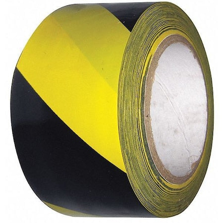 Safety Warning Tape Vinyl Black/Yellow, 2" W x 108 ft. L, 6 mil Thick
