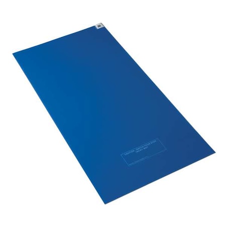 Disposable Tacky Mat, Polyethylene, 1.5 mil Thick, 24 in W x 30 in L, Blue, 30, 4 PK
