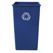 50 gal Square Recycling Bin, Open Top, Gloss Brass/Satin Brass, Plastic, 1 Openings