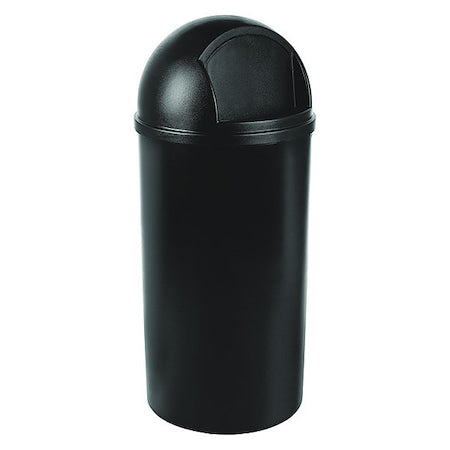 Marshal 25 gal Round Indoor Plastic Can, Black, None, Plastic, Not Applicable