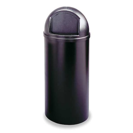 Marshal 15 gal Round Indoor Plastic Can, Black, None, Plastic, Not Applicable