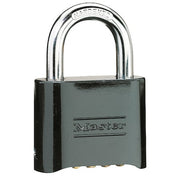 Combination Padlock, Body Thickness 1 in, Number of Dials 4, Lock Body Color Black, Gold Bottom