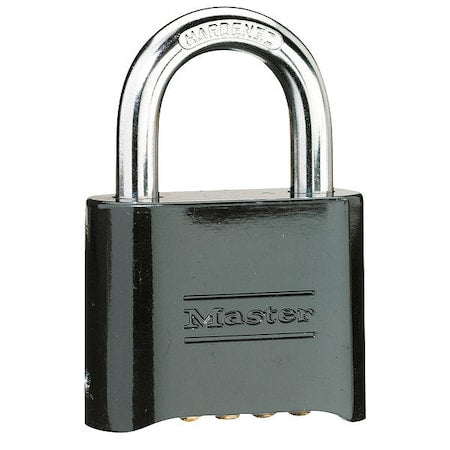 Combination Padlock, Body Thickness 1 in, Number of Dials 4, Lock Body Color Black, Gold Bottom