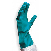 Chemical Resistant Gloves, Nitrile, 13 in L, 15 mil, Green, 9, 1 PR
