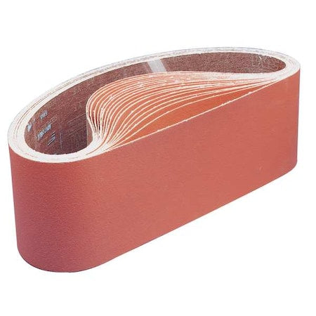 Sanding Belt, 3 1/2 in W, 15 1/2 in L, Coated, Ceramic, P120 Grit, Fine, 777F, Orange
